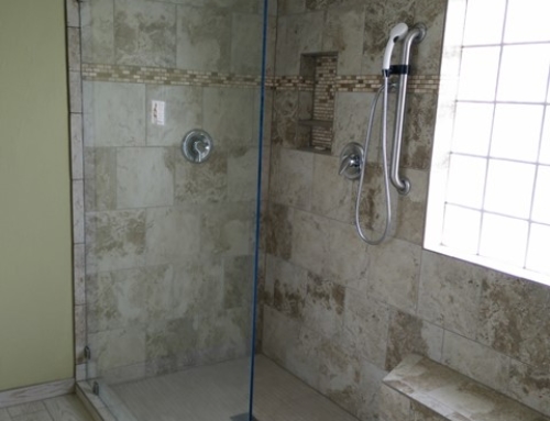 Shower Glass Partition Installed